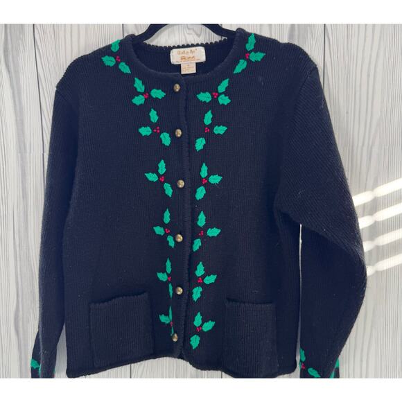Tally Ho Vintage Women's Size Medium Holly Cardigan Christmas Sweater - Picture 1 of 6